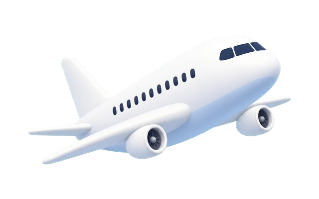 A rounded white passenger plane in flight